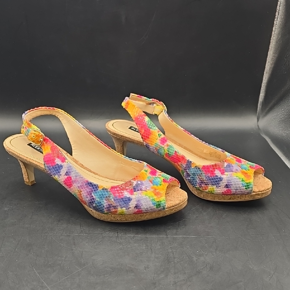 Alex Marie Multicolor Floral Slingback Heels